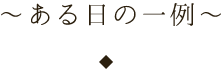 ある日の一例