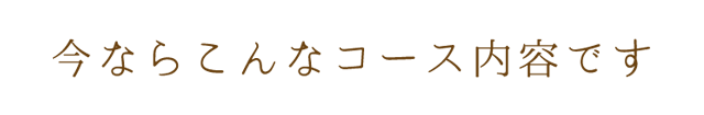 今ならこんなコース内容です